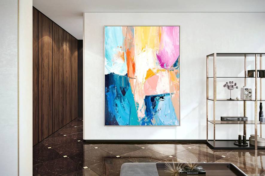 Contemporary Original Abstract White Abstract Canvas Artwork JP6X2